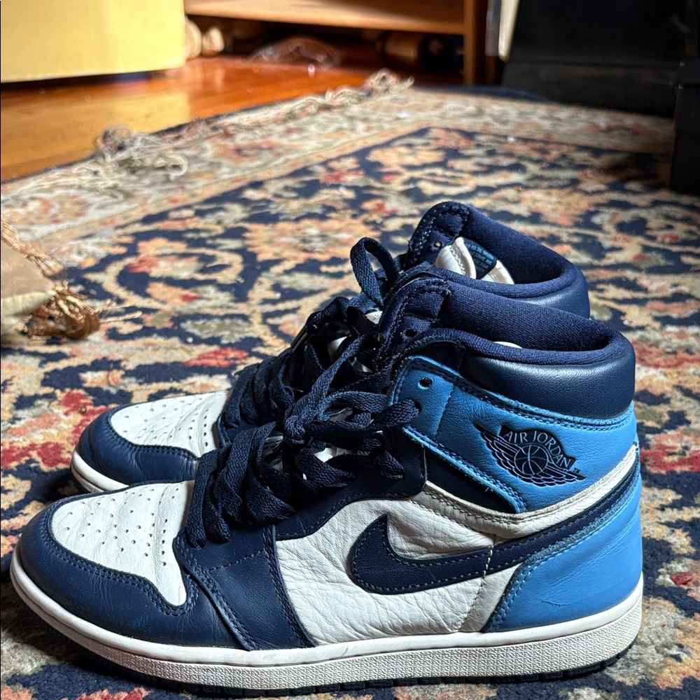 Nike Air Jordan Blue and White Athletic Shoes
